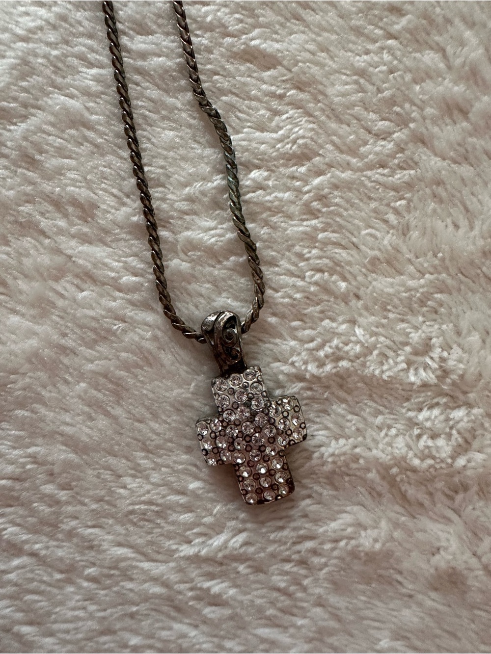 Brighton Silver double sided Cross Pendant Necklace